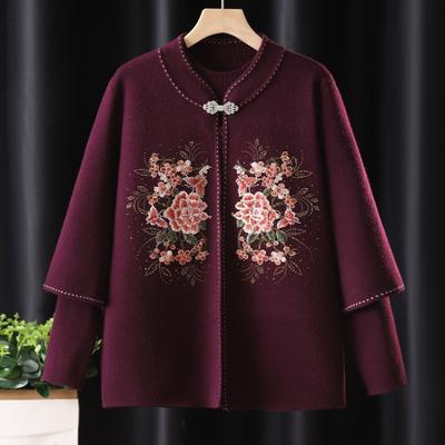 Мама весна и осень вязаный свитер куртка короткий свитер кардиган женщина среднего возраста осень и зима внутренний топ одежда