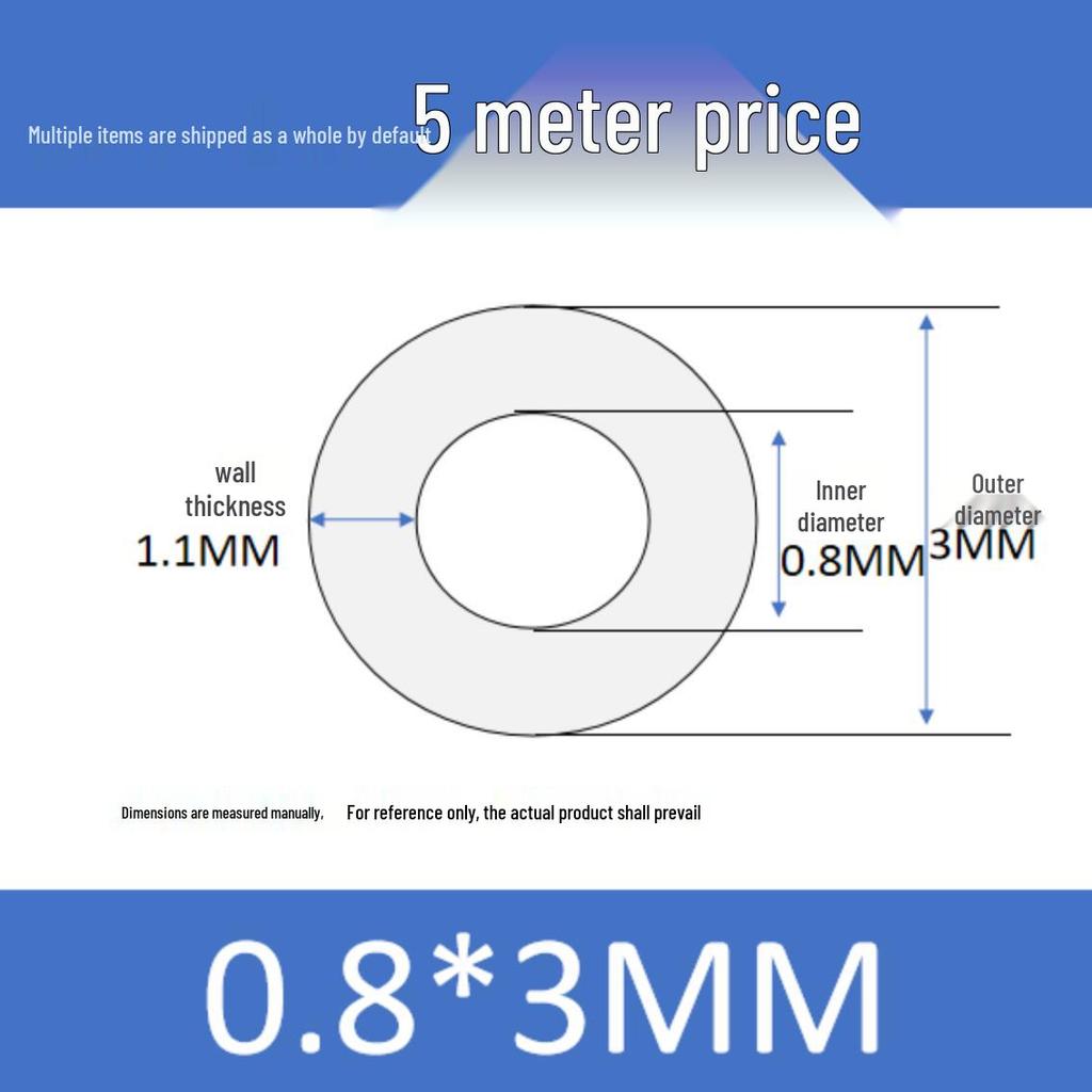 Маленькая высокотемпературная пищевая силиконовая трубка - Внутренний диаметр 0,3-1