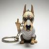 Поза среднего пальца Брелок для щенка 3D Дизайн собаки Брелок Рюкзак Крутое украшение щенка Аксессуары для сумки