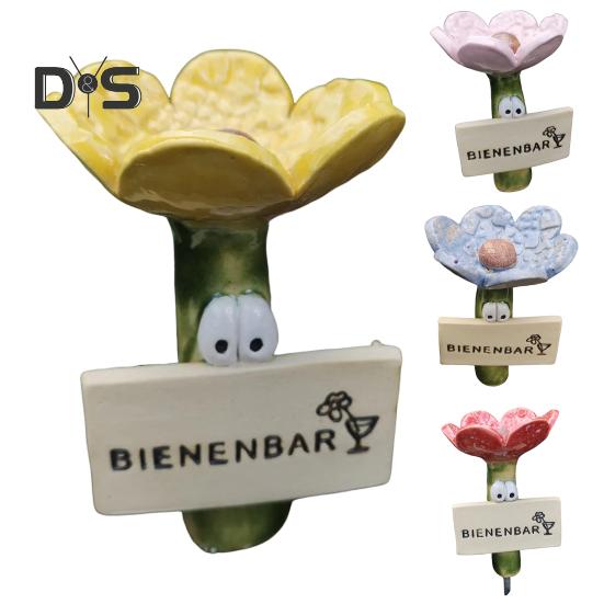 Станция для поения пчел, цветочный дизайн, поилка для насекомых, смоляная чашка для поения пчел, кормушка для диких пчел, бабочек, декор для сада на открытом воздухе