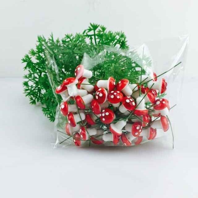 60 Imitation Plants, A Package of Colorful Small Mushrooms, Special Price Foam Mushroom Micro Landscape Potted Accessories