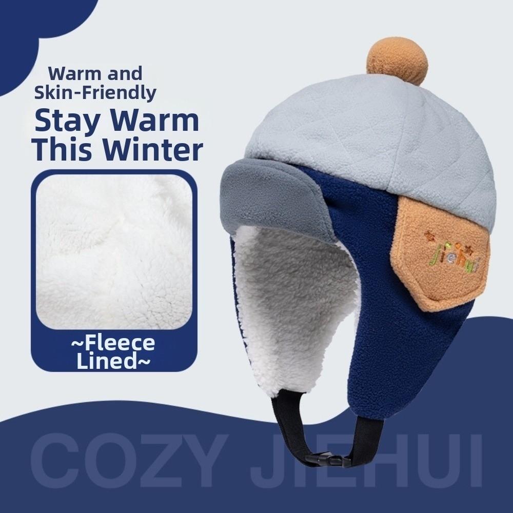 Fleece Lining Kid Earflap Hat Thicken Ear Protector Cap New Children's Winter Hat Cold Weather