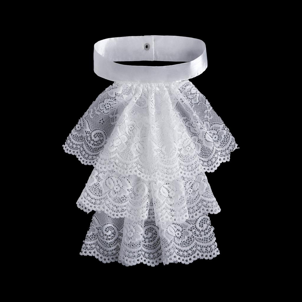 Элегантный викторианский костюмный воротник с оборками и кружевным воротником-жабо для вечеринок на Хэллоуин, воротник для костюмированного вампира