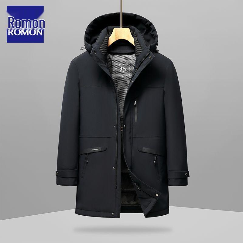 Romon Men's Mid-Length Thick Winter Goose Down Parka (2025 Edition)