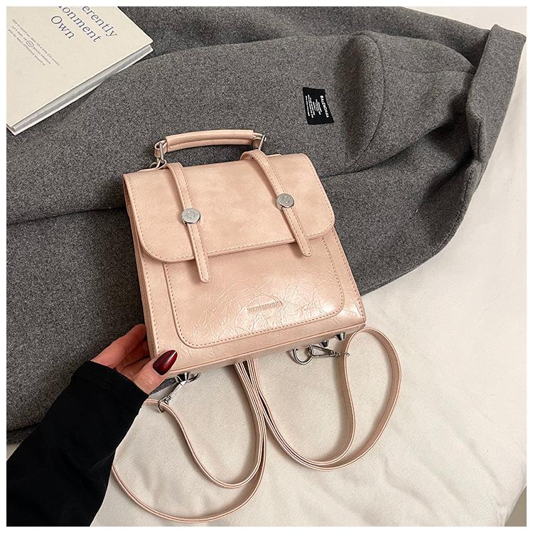 Fashion Simple Temperament Backpack Bag Women's 2025 New Korean Version Niche Design Travel Backpack College Style School Bag
