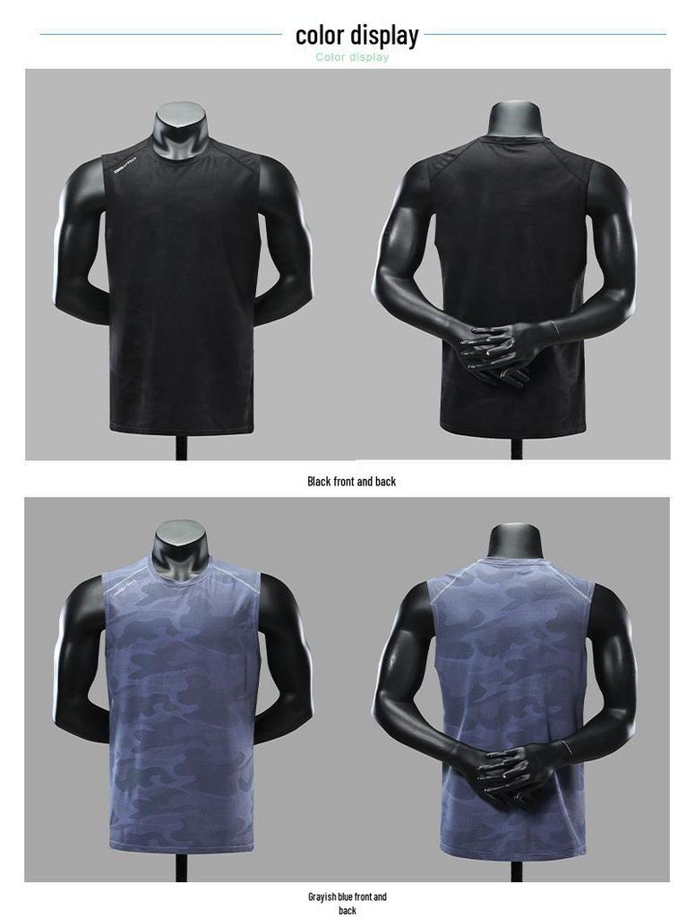 Мужская быстросохнущая спортивная майка без рукавов для летних тренировок и баскетбола