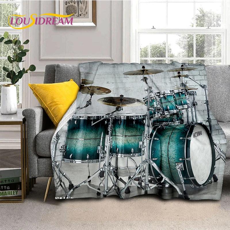 3D Music Instruments TAMA Drum Kit Drum Set Blanket,Soft Throw Blanket for Home Bedroom Bed Sofa Picnic Travel Office Cover Gift