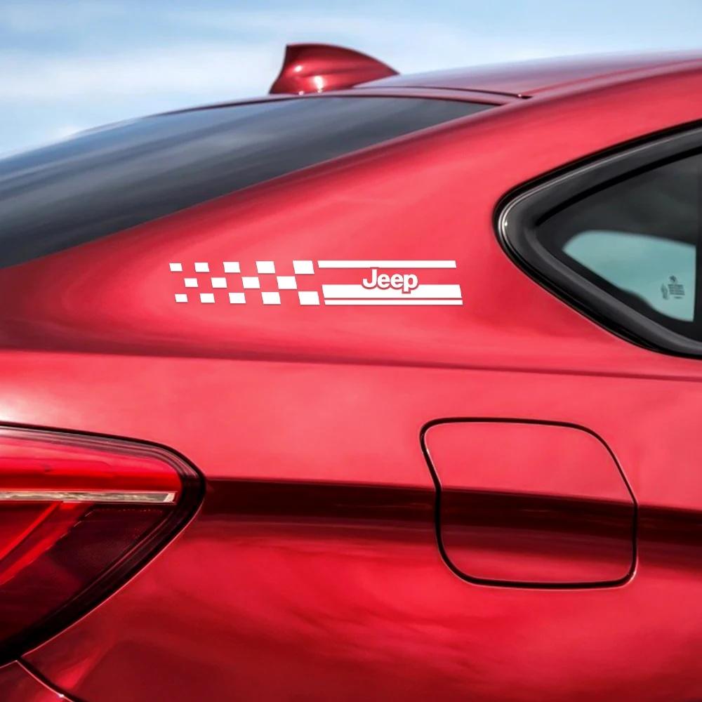 2Pcs Reflective Waterproof Car B Pillar Sticker Decal for Jeep Renegade Wrangler Grand Cherokee Compass Patriot Auto Accessory AMN1