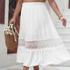 Plus Size Button High Waist Half-body Skirt Summer Loose Big Swing Skirt Temperament Elegant Skirt