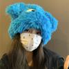 Забавная зимняя плюшевая шапка для женщин, милая мультяшная шапка с ушками щенка, однотонная теплая пушистая шапка из искусственного меха для девочек, защитные шапки для ушей
