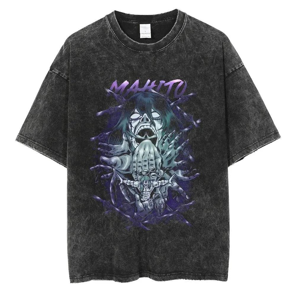 2026 Hot Sale YuYu Hakusho Graphic T-shirt Vintage Washed Oversized Streetwear Men Women Summer Cotton Short Sleeve Harajuku Hip Hop Retro Tee