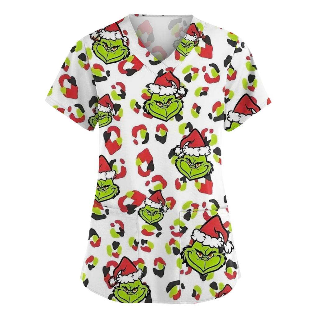 Женская мода V-образный вырез короткий рукав комбинезон с карманами принт топы одежда