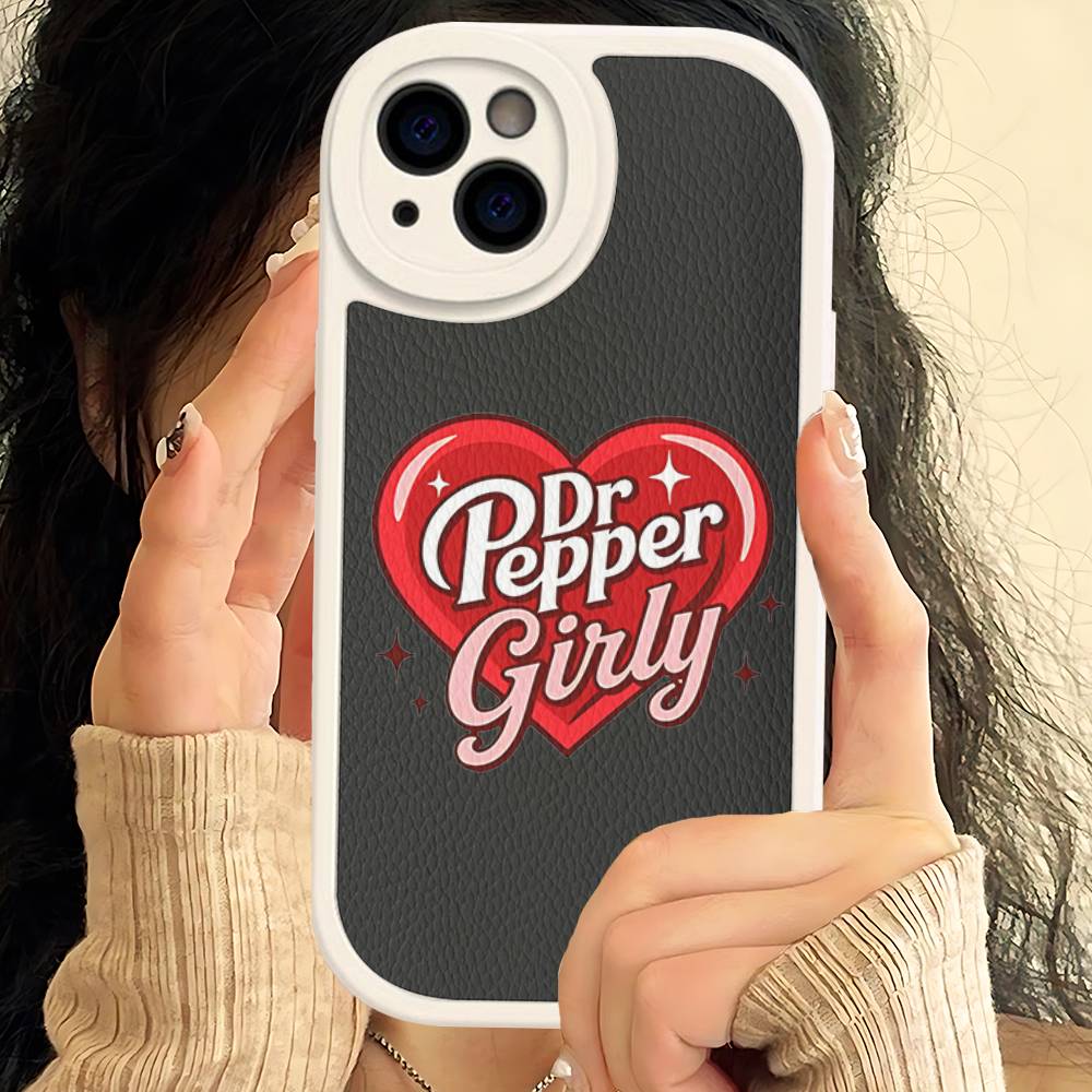 Мультяшный кожаный чехол для телефона D-Dr Pepper для iPhone 15 14 13 Pro Max 12 11 16 Plus
