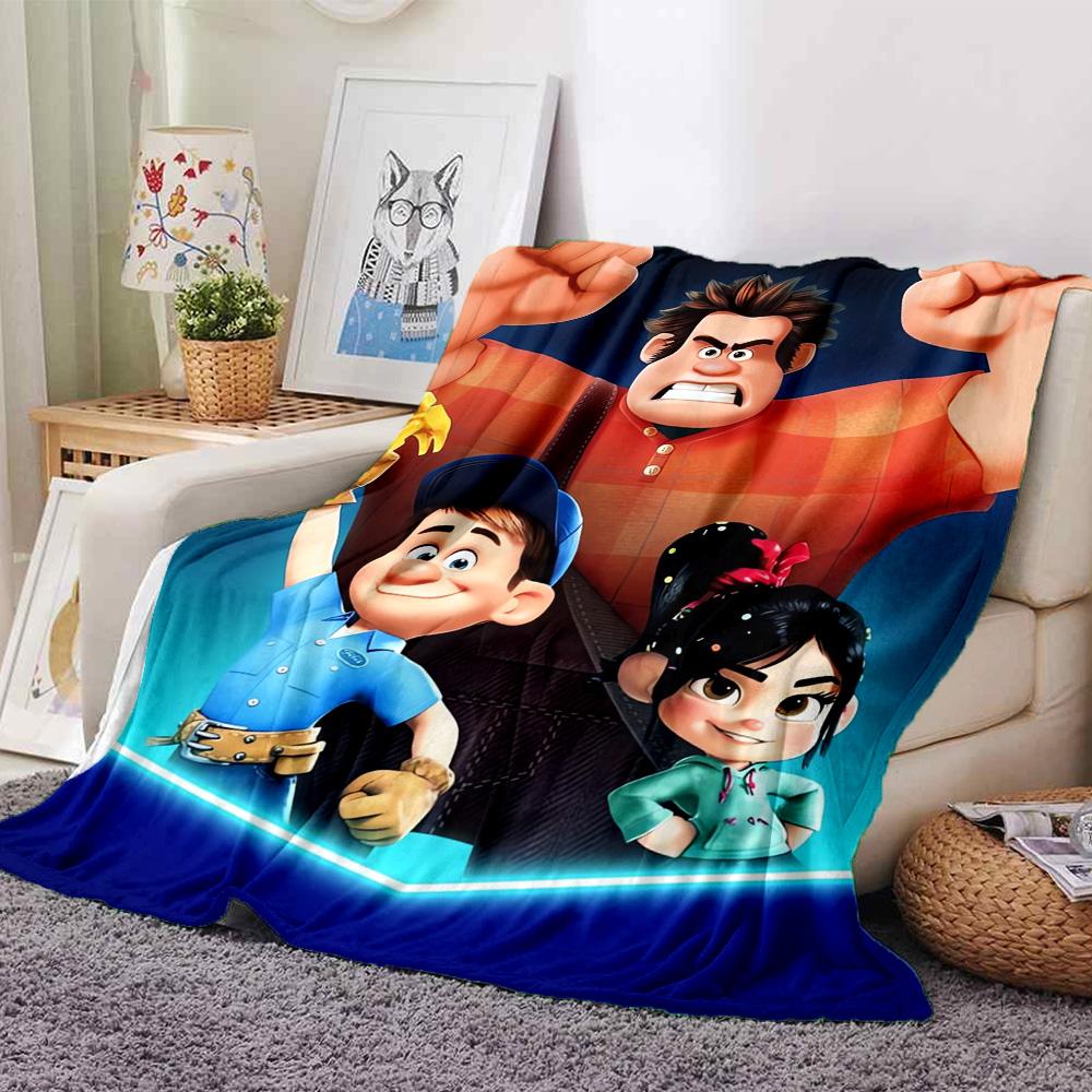 Ralph Breaks Internet Flannel Blanket Super Soft Warm Cozy Blanket For Sofa Bed Office Travel Allseason Home Decor Gift