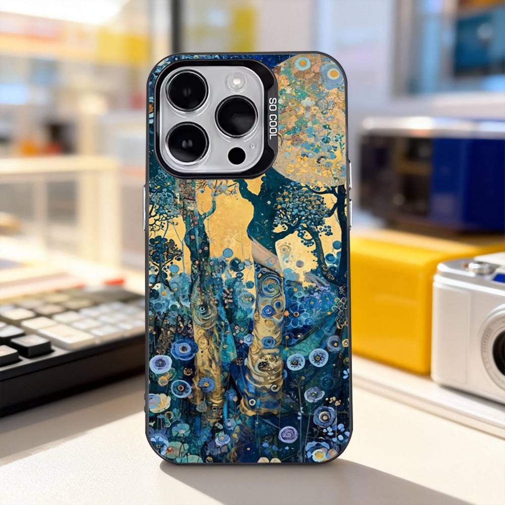 The Kiss Gustav Klimt ART For iPhone 17,16,15,14,13,12,11,Pro,Max,Plus,E,Air,Mini Anti Fall Black Matte Hard Bumper Phone Case