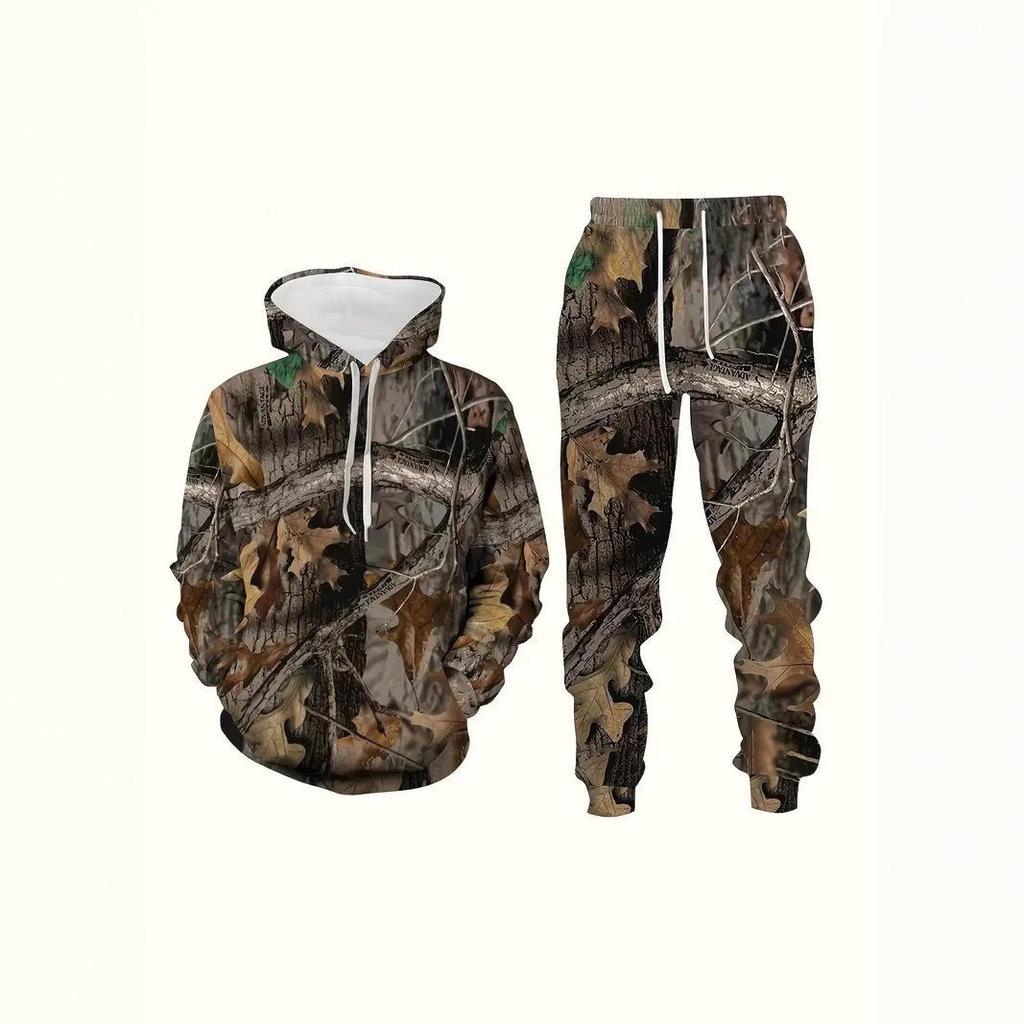 Мужской комплект из толстовке с капюшоном и спортивных штанов в стиле хип-хоп с 3D-цифровым принтом - мода осень/зима