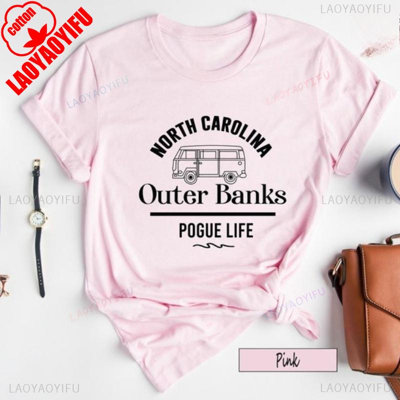 Футболка Pogue Life Outer Banks Северная Каролина OBX Подарок для Женщины Путешественницы С принтом Футболки Топы Повседневный Стиль Обычный Короткий Рукав