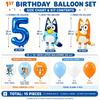 Bluey 1th Birthday Decorations Balloon Set Bluey Bingo Foil Balloons Latex Balloons Party Supplies for Kids Girls Boys