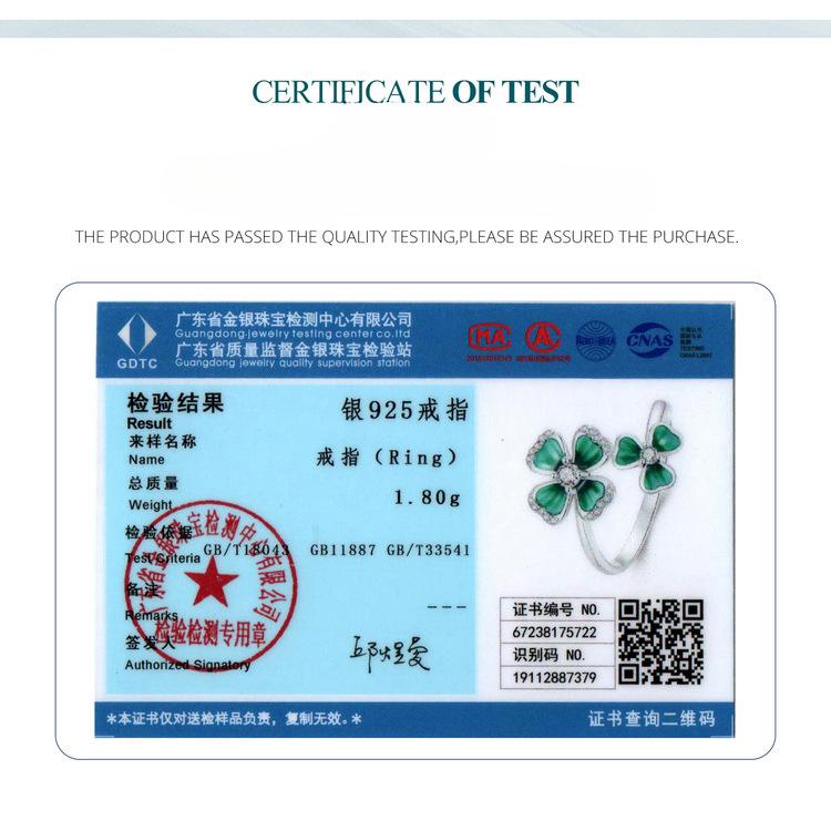 Four-Leaf Clover Open Ring For Women, Small Fresh Lucky Leaf S925 Sterling Silver Ring Jewelry