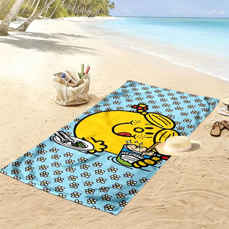 Mr. Men Little Miss Print Beach Towel, Large Soft Quick Dry Towel for Beach Camping Swimming
