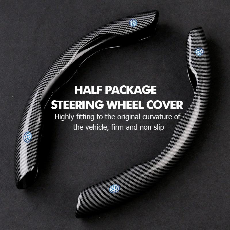 2pc Carbon Fiber Car Steering Wheel Cover Non-slip Sleeves For Volkswagen VW Scirocco Jetta Beetle Golf 4 5 6 Passat Polo B5 zj0