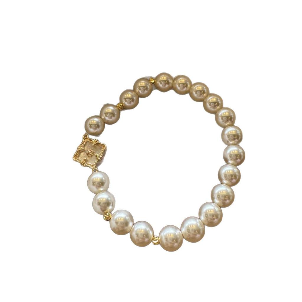 Браслет Yuanyou из перламутровых жемчужин в форме четырехлистного клевера на эластичной нити