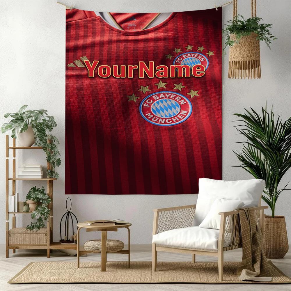 Fc Bayern Mnchen Custom Your Name Wall Decor Tapestry Art For Pet Memorial Birthdaywedding Party Backdrop Family Gift