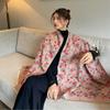 Floral Print Winter Shawl Versatile Thermal Scarf Cozy Ethnic Style Cloak  Winter Wear Accessory