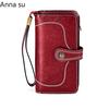 Ladies Leather Wallet Large Capacity Multifunctional Long Wallet European and American Retro Clutch