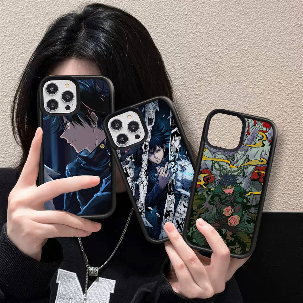 Чехол для телефона с изображением Фушигуро Мегуми из аниме Jujutsu Kaisen для iPhone 11 12 13 14 15 Pro Max 17 16 Plus, Жесткий PC+TPU Задняя крышка