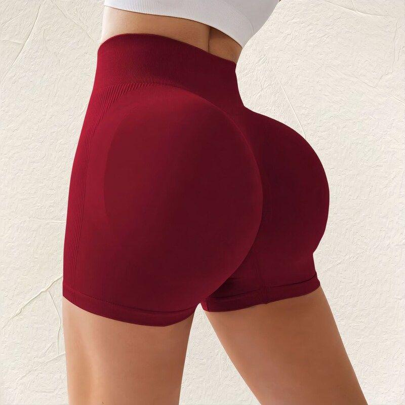 Summer Sexy Peach Buttock Lifting Sports Yoga Shorts Women's High Waist Belly Holding European and American Fitness Three-Point Hot Pants Breathable