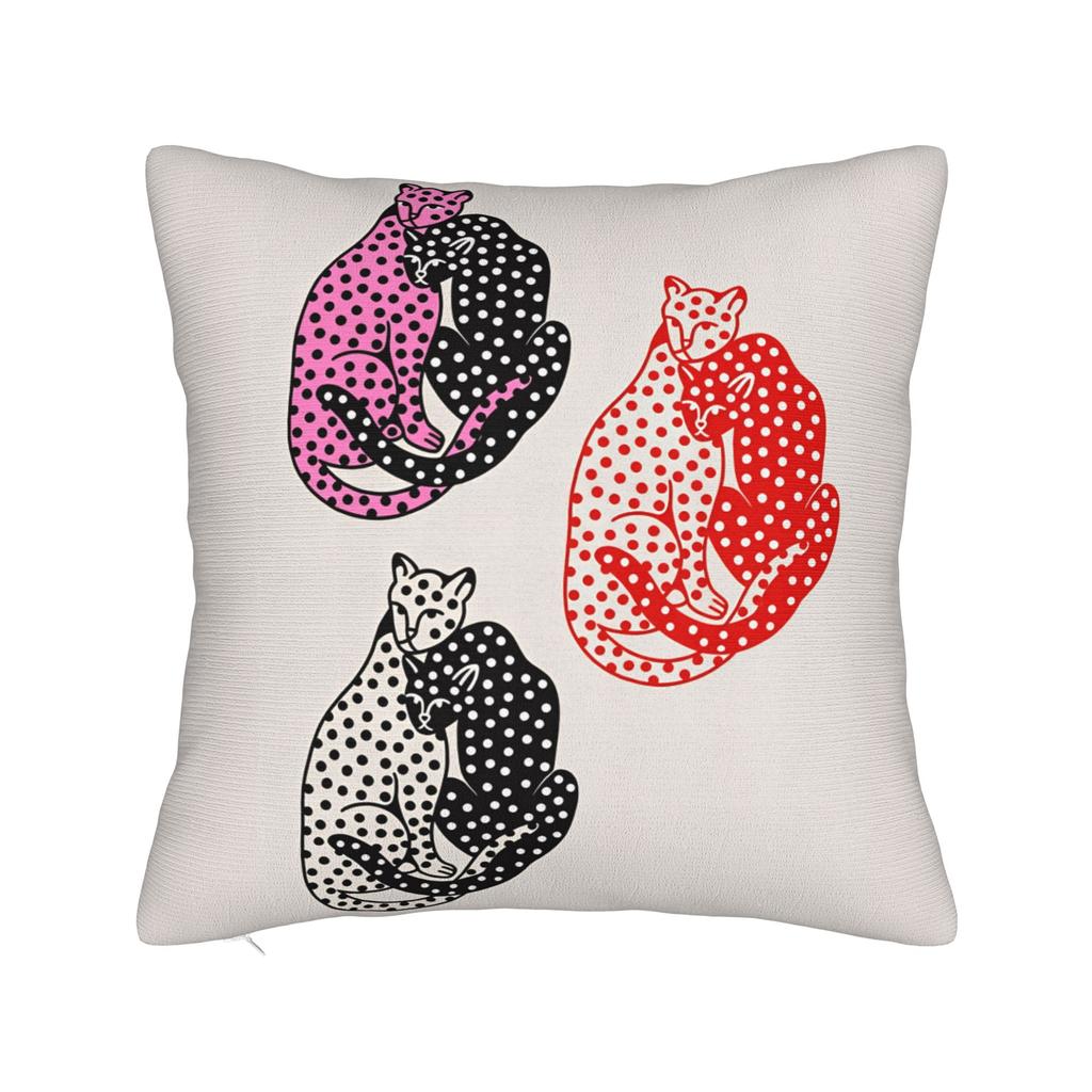 Pillow Cover Pink Black Leopard Duo Lying Sitting Morden Pillow Case For Chair Sofa Home Decor Pillowcases