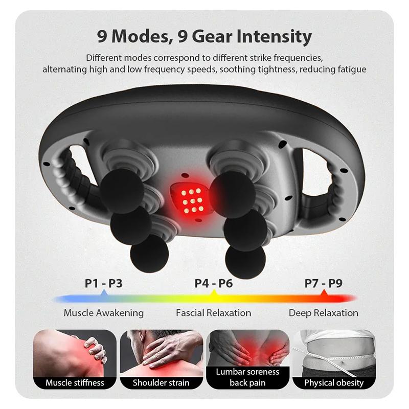 Fascia Gun Six-head Muscle Relaxation Electric Massager Wireless Waist Back Masajeador Deep High Frequency Vibrater Body Massage