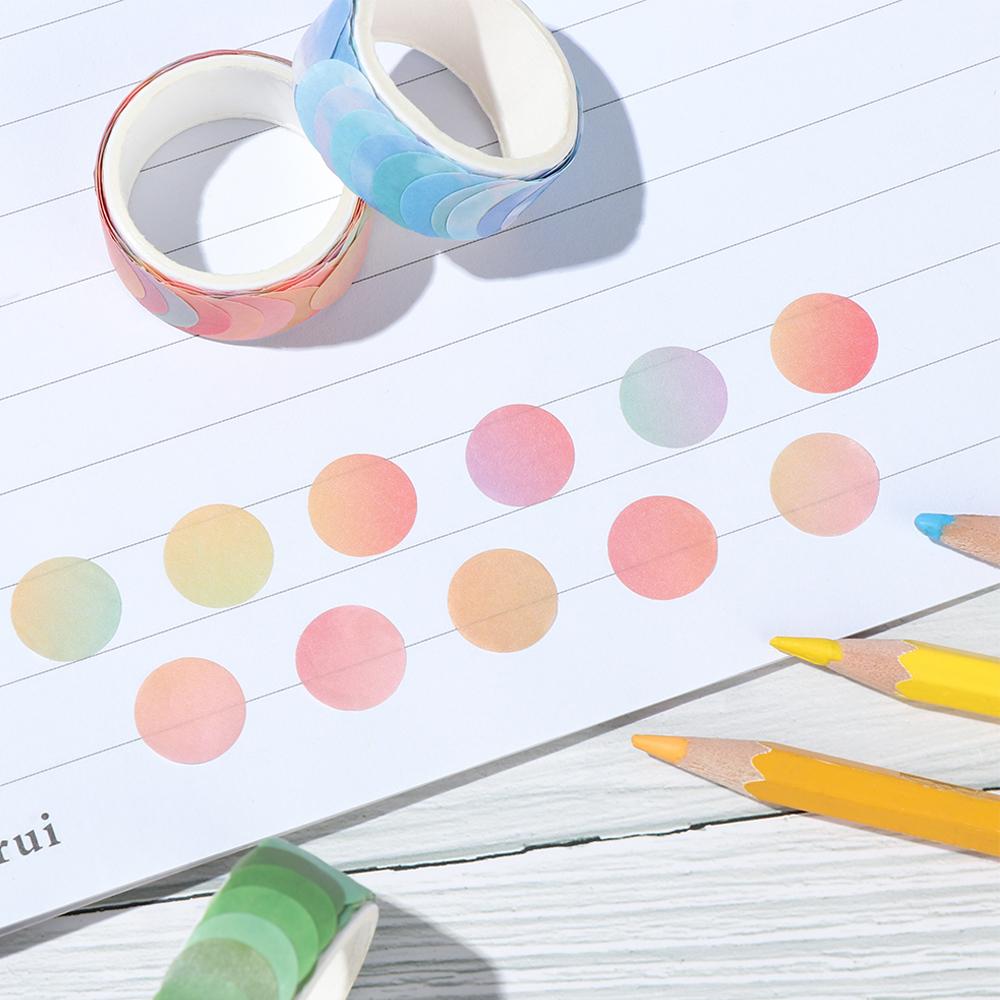 Planner DIY Stationery Adhesive Tape Colorful Dots Washi Tapes Round Stickers Label Masking tape