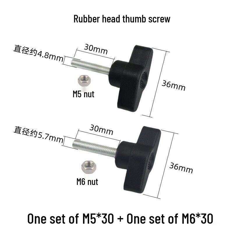 Live Broadcast Tripod Accessory: Rubber Head Screw Nut Handle, M5 Hand-Tightening Plastic Screw