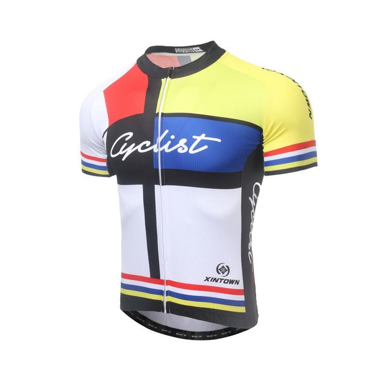 Mens Cycling Jersey Short Sleeve Performance Top Breathable Fit Bike Riding Apparel