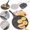 7 Holes Frying Pan Non Stick Pancake Pan Breakfast Burger Egg Pancake Maker Wooden Handle Four Hole Omelet Pan Kitchen Utensils