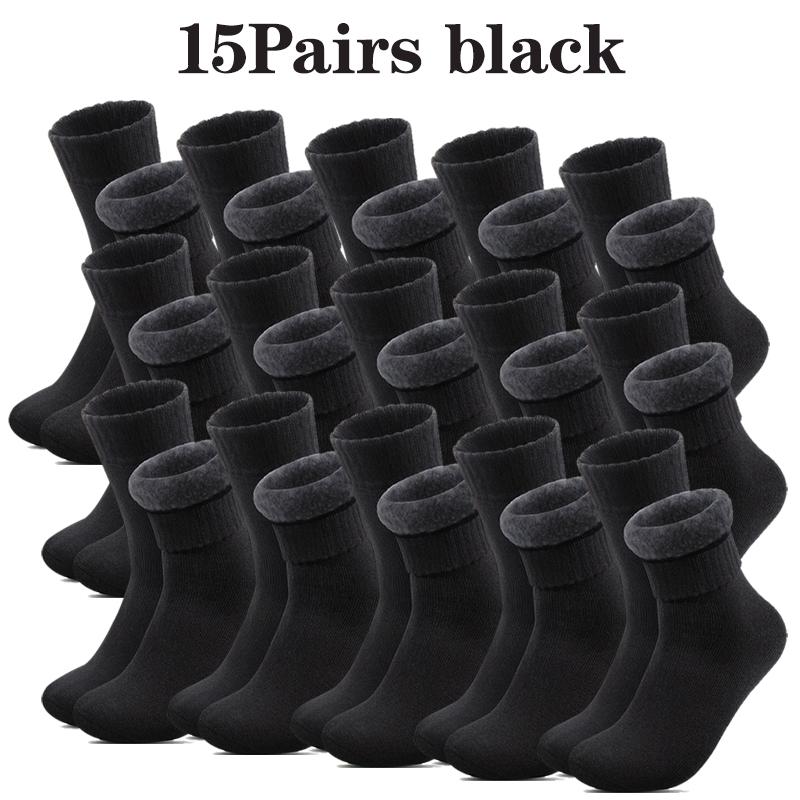Мужские осенние и зимние супер толстые плюшевые носки 1/2/4/6/8/10/15/20 пар повседневных теплых и морозостойких носков средней длины для активного отдыха