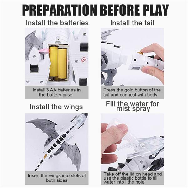 Электрическая игрушка, ходячий спрей, робот-динозавр со световым звуком, механическая модель динозавра, игрушки, детский подарок