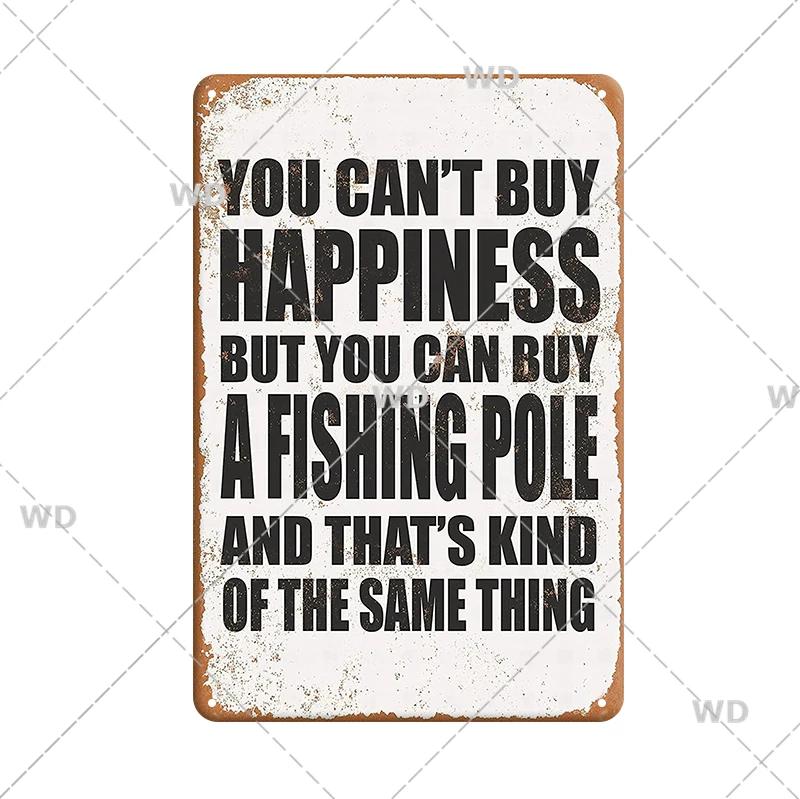 Funny Fishing Metal Tin Sign Retro Vintage Plaque Metal Poster Go Fishing Lover Gift Plate For Men Cave Fishing Home Wall Decor