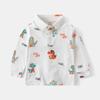 Boys' Long-Sleeved T-Shirt, Spring and Autum Kidsren's Clothing, Kidsren's All-Over Printed Dinosaur Polo Shirt, Baby Lapel Cartoon Top