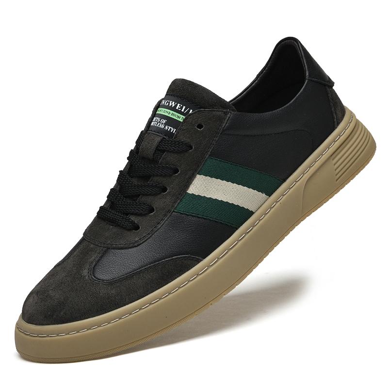 Fashion Men Casual Flat Designer Shoes Brand Genuine Leather Antiskid Walking Vulcanized Shoes Classic Breathable Training Sport Shoes