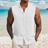Мужские рубашки без рукавов Летние пляжные модные повседневные рубашки