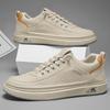 Leather Casual Shoes for Men Breathable White Sneakers Fashion Driving Walking Tennis Shoes for Male Office Flats Shoes