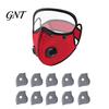 Outdoor Face Guard Reusable Carbon Filter Dust Mask with Adjustable Goggles, 6-Layer 10 Filters Filters, Protection Breathing Valve, Eye Shield
