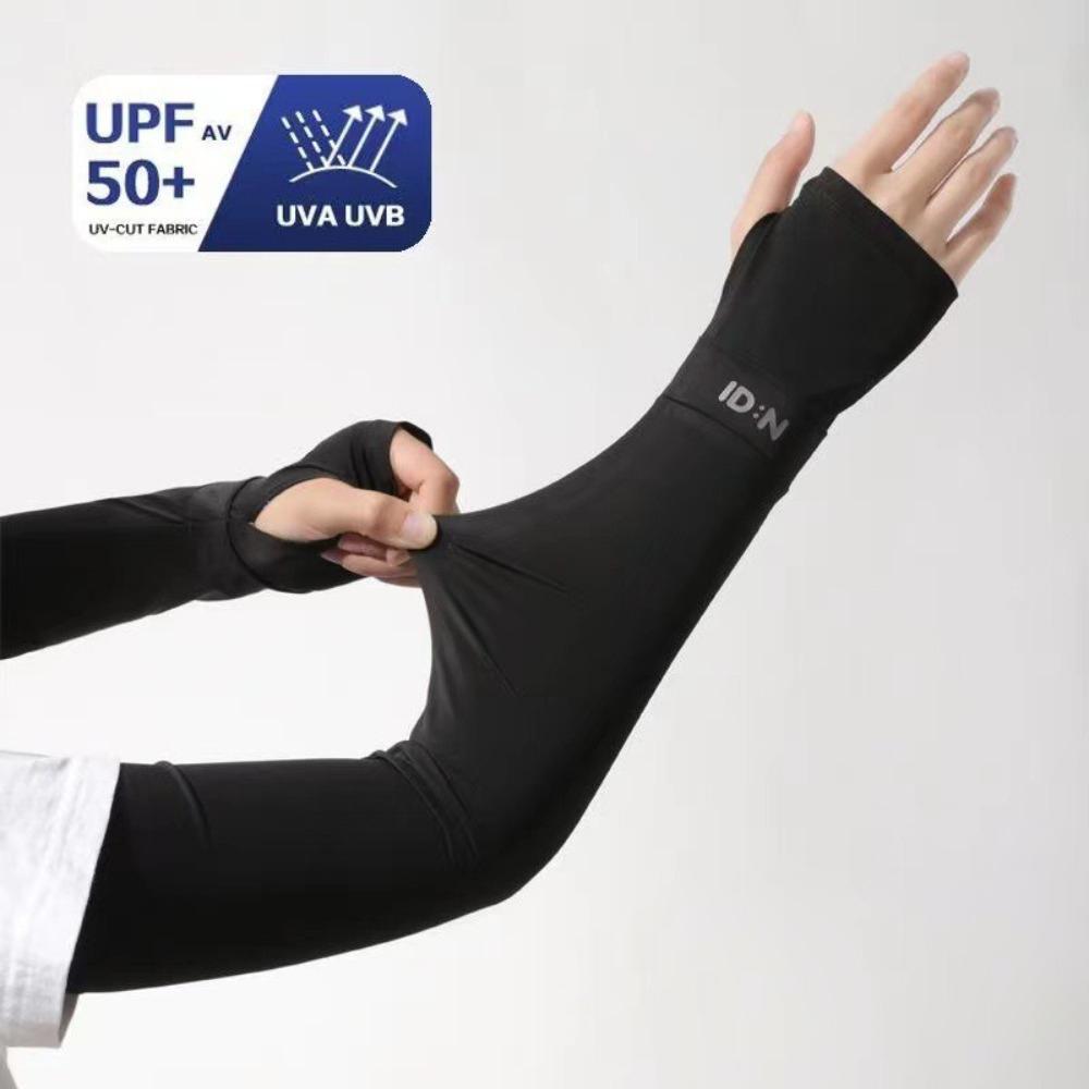 Solid Color Sunscreen Sleeves Ice Silk Ice Silk Gloves New Long Mittens Summer