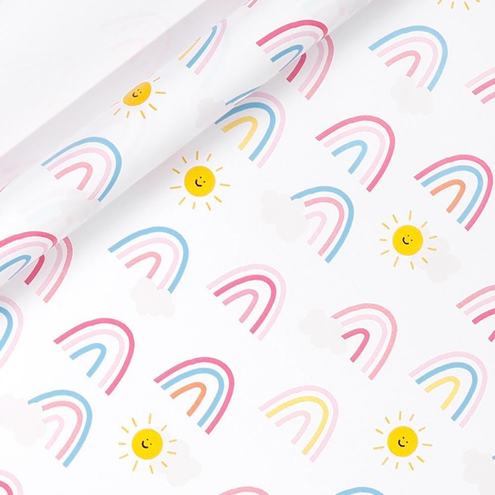 300*43cm 1 Roll Wrapping Paper Rainbow Polka Dots Star Gift Packaging Paper DIY Craft Paper Festival Birthday Gift Decor Paper