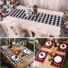 Black Red Table Runner Handmade Plaid For Family Dinner, Outdoor Or Indoor Parties Thanksgiving Christmas Gathering Party Decor