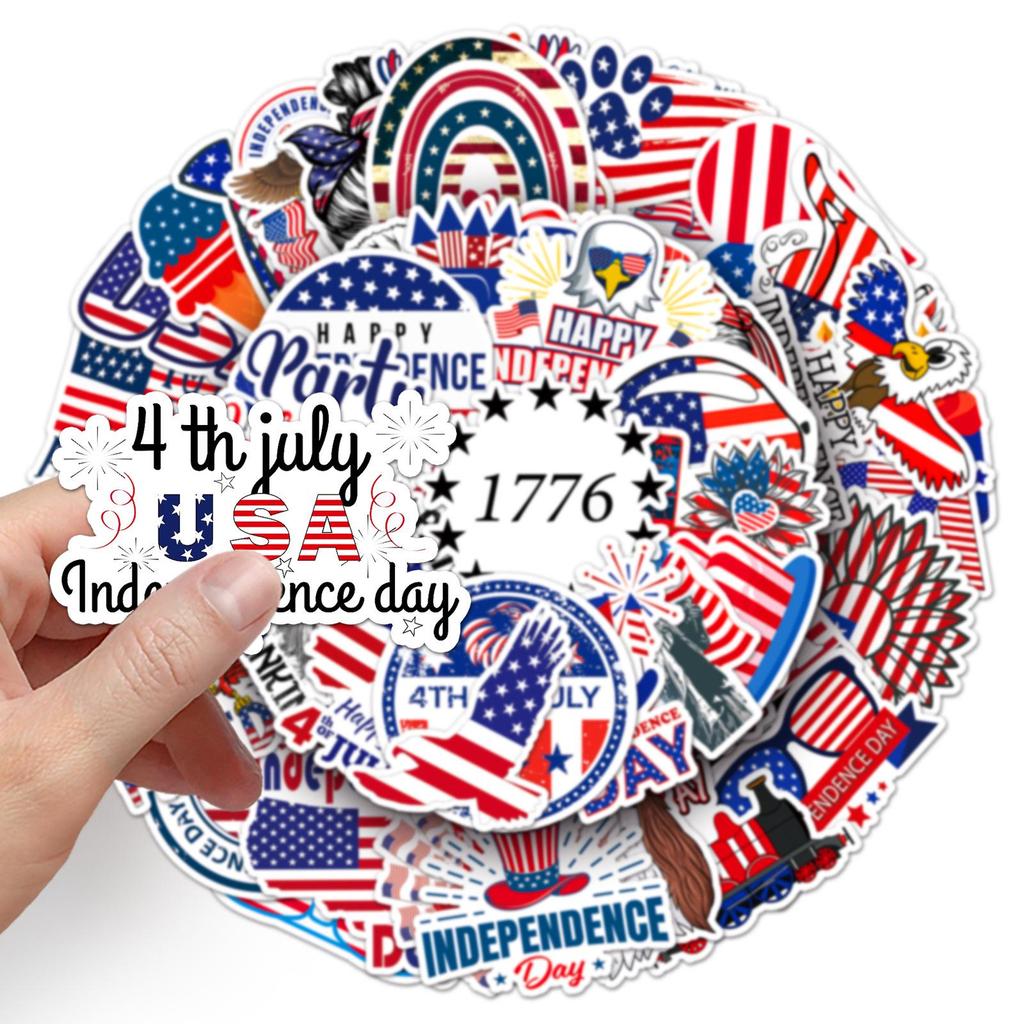 50 Мультяшных DIY Наклеек ко Дню Независимости США для Ежедневников, Ноутбуков и Бутылок