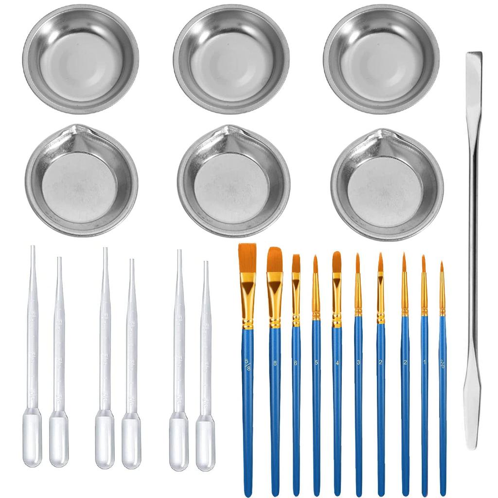 Набор для покраски пластиковых моделей Samcos включает 10 красок, 1 емкость для смешивания, набор из 6 красок и 6 капельниц, набор из 23 предметов, кисти, палочку, лотки,